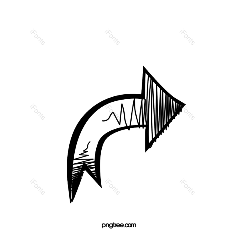 箭头图片,手绘箭头元素,曲线PNG,霓虹灯免抠素材